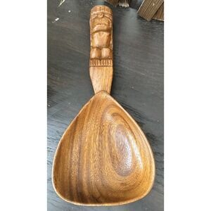 Mid‎ Century Vintage Hawaiian Carved Monkey Pod Wood TIKI Spoons  10.75" X5"